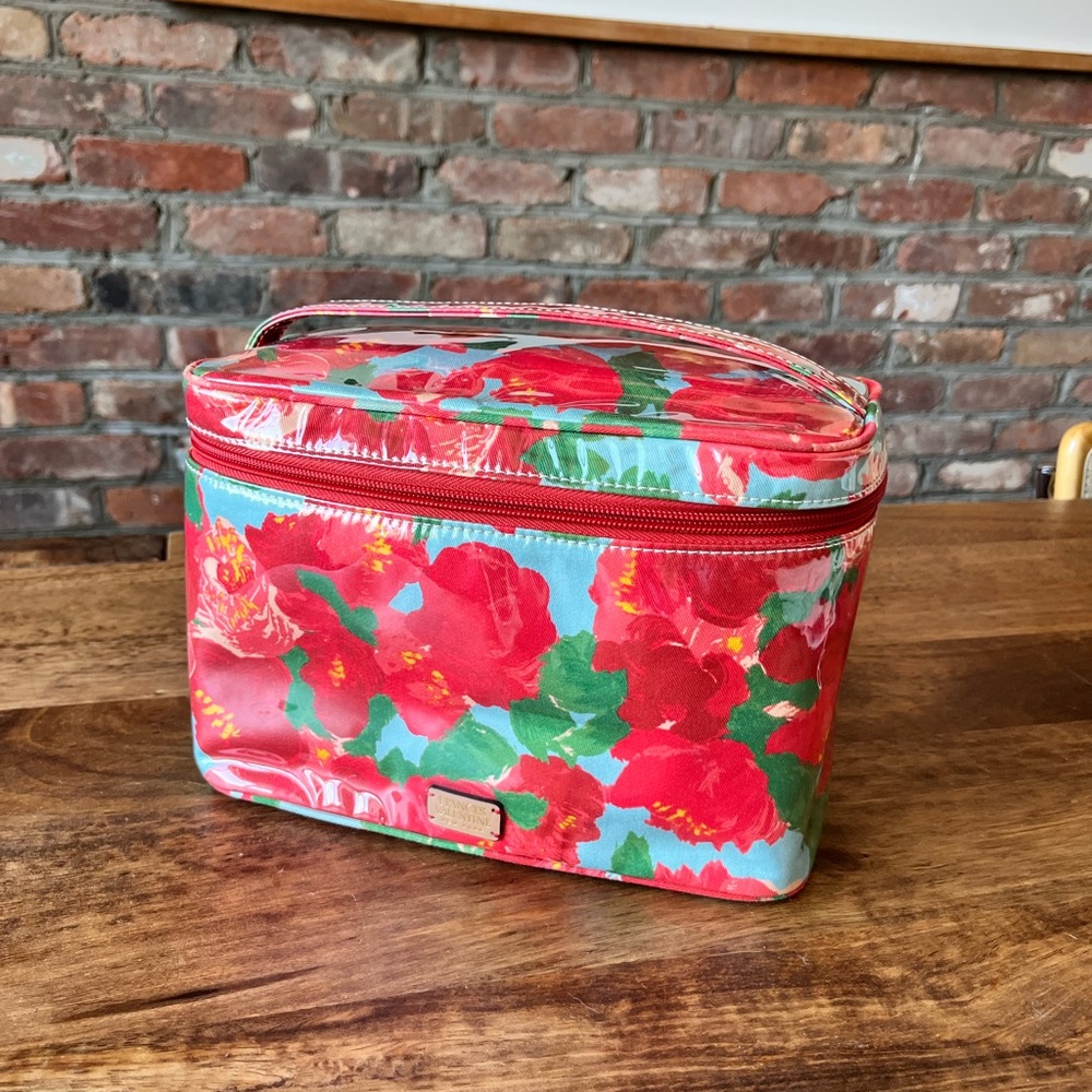 Frances Valentine train case Cosmetic Bag - peony floral